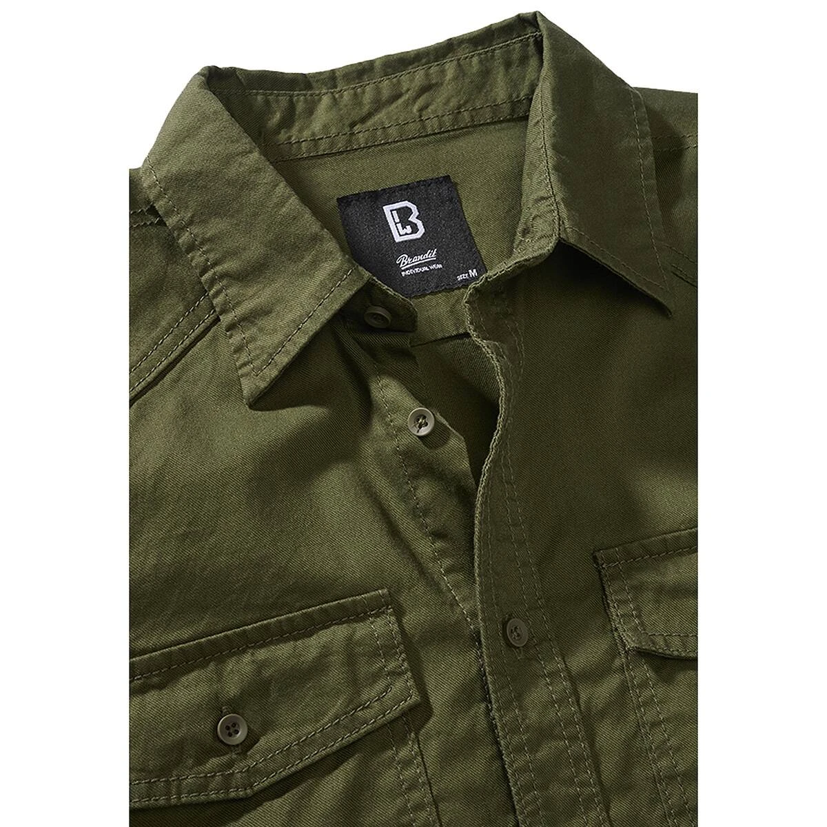 Brandit Flanellhemd Oliv 5 Brandit Flanellhemd Oliv – Bild 3