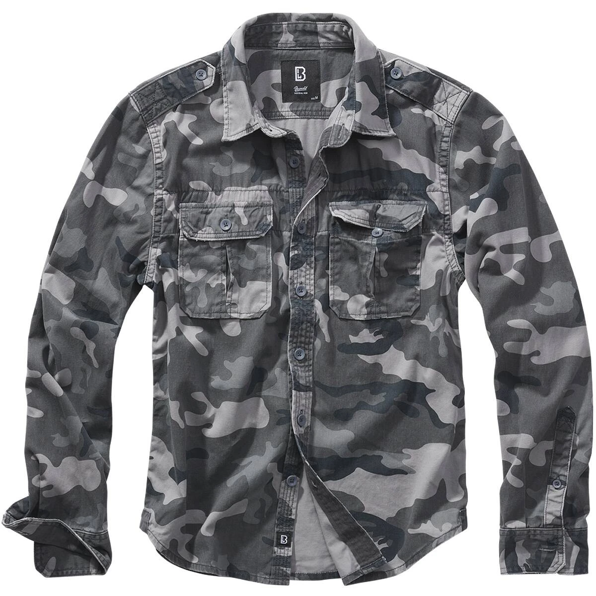 Brandit Vintage Shirt Langarm Grey Camo 3 Brandit Vintage Shirt Langarm Grey Camo