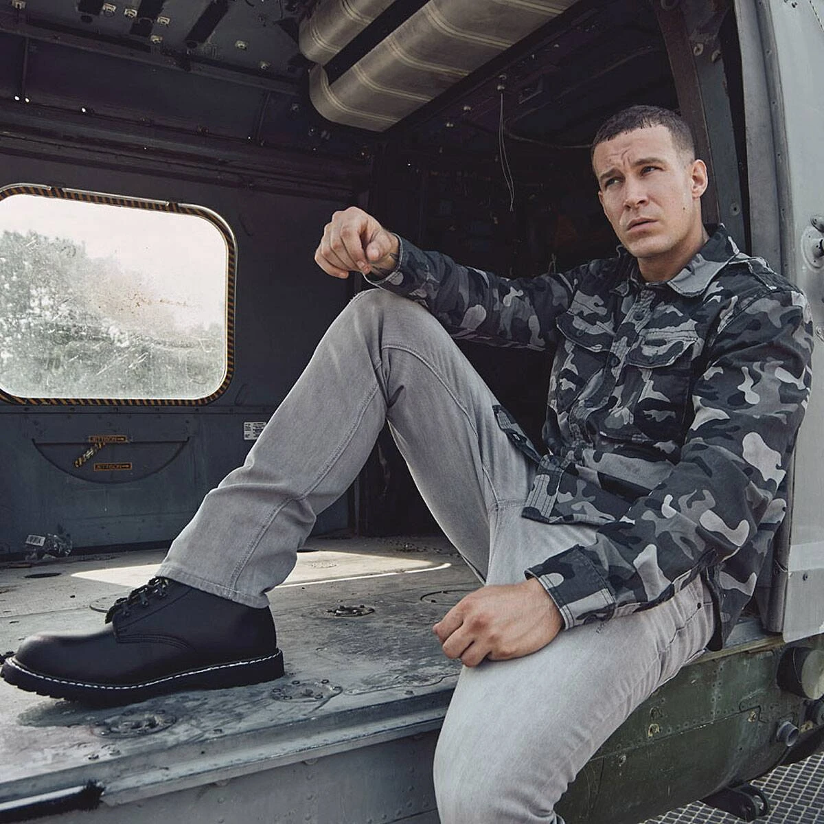 Brandit Vintage Shirt Langarm Grey Camo 4 Brandit Vintage Shirt Langarm Grey Camo – Bild 2