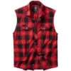 Brandit Checkshirt ärmellos Rot-schwarz -Brandit Verkäufe checkshirt aermellos rot schwarz