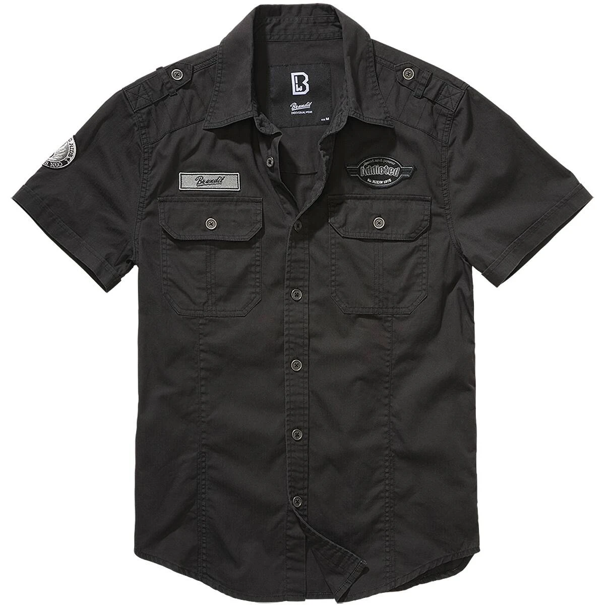 Brandit Luis Vintage Shirt Kurzarm Schwarz 3 Brandit Luis Vintage Shirt Kurzarm Schwarz