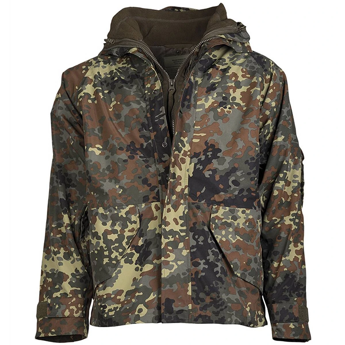 Mil-Tec Nässeschutzjacke Mit Fleecejacke Flecktarn 2 Mil-Tec Nässeschutzjacke Mit Fleecejacke Flecktarn