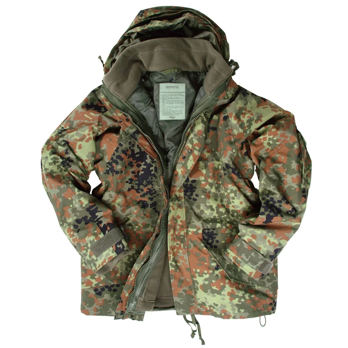 Mil-Tec Nässeschutzjacke Mit Fleecejacke Flecktarn 4 Mil-Tec Nässeschutzjacke Mit Fleecejacke Flecktarn – Bild 3