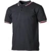 Poloshirt Schwarz Mit Rot-weißen Streifen