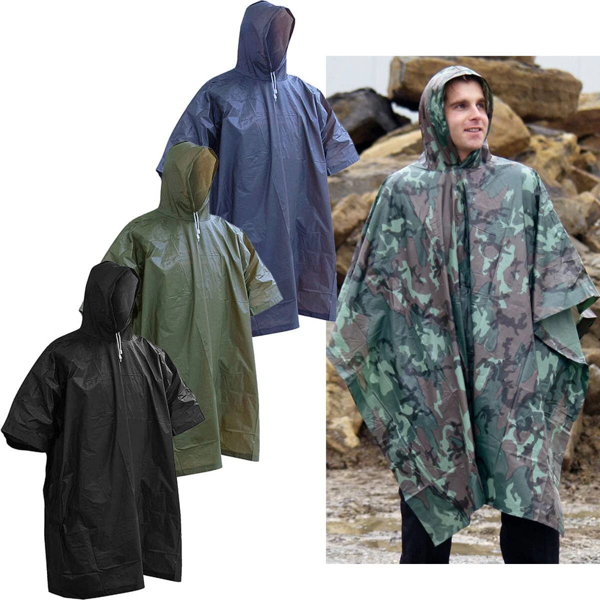 Regenponcho Vinyl Versch. Farben 3 Regenponcho Vinyl Versch. Farben
