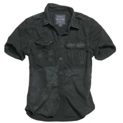 SURPLUS Raw Vintage Shirt Kurzarm Schwarz