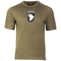 Mil-Tec T-Shirt Oliv 101st. Airborne
